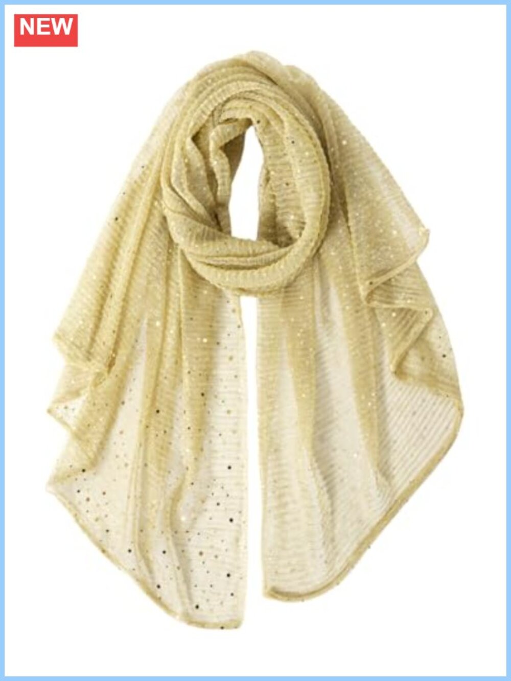 Polyester Lace Printed Sequin Scarf Shawl Wrap Lightweight Women